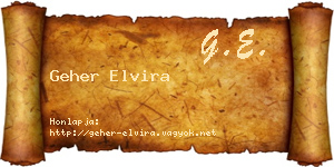 Geher Elvira névjegykártya